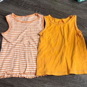 5/$20 Old Navy Girls Orange & White Striped Tank Tops (2)